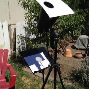 Binocular rig to project the sun