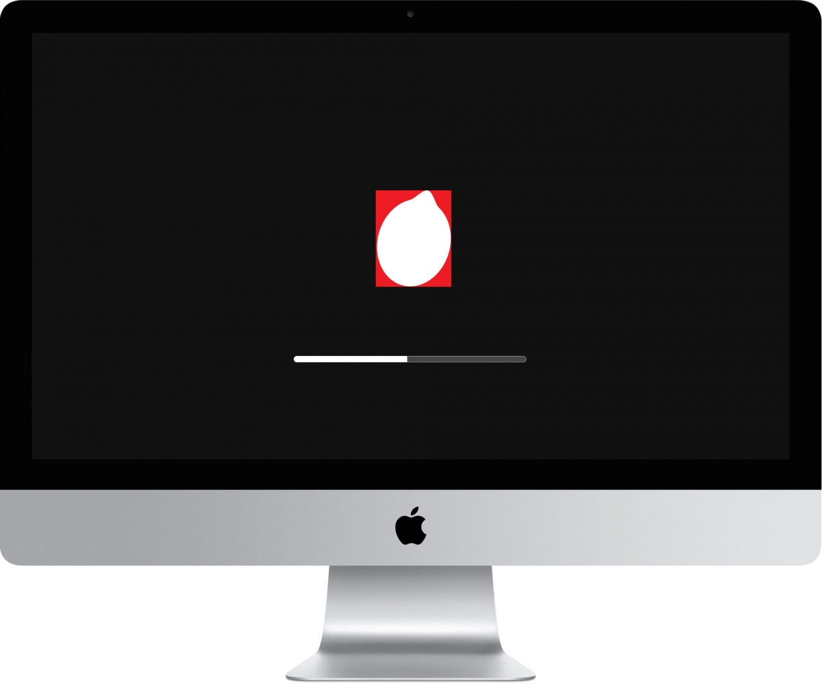Lemon iMac startup screen