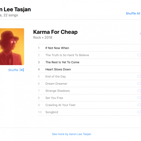 Aaron Lee Tasjan’s Karma for Cheap in Apple Music