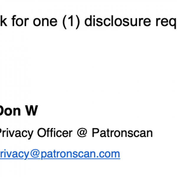 An email denial of my disclosure request