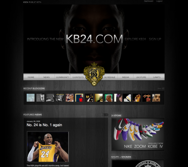Kobe Bryant home page