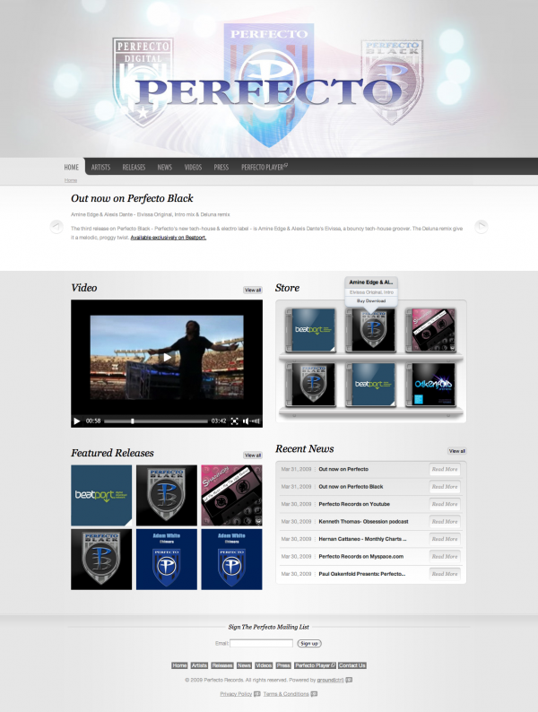 Perfecto Records home page