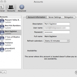 iCal Accounts Preferences