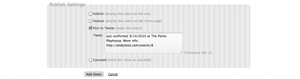 Post to Twitter CMS widget