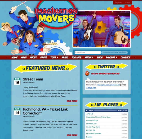 Imagination Movers home page