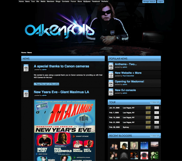 Paul Oakenfold news page